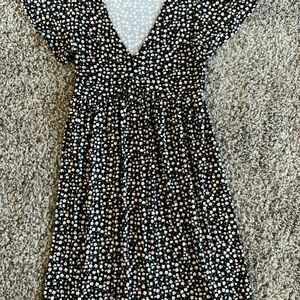 Aeropostale Black and White Pleated Mini Dress